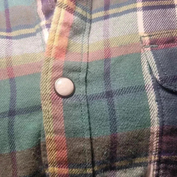 Vintage Lucky brand classic fit pear snap button down 100% cotton size small - Picture 4 of 10